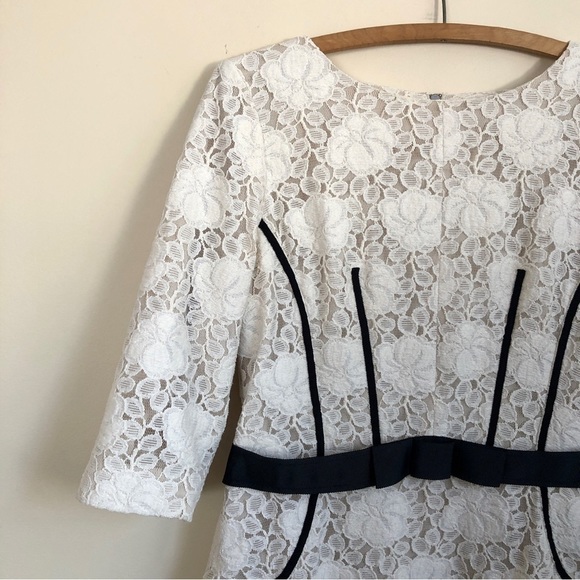 Ivory lace fitted dress - Picture 3 of 14